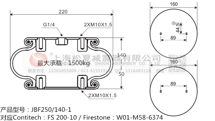 JBF250/140-1橡膠<a href='http://www.nbaus.com/' target='_blank'><u>空氣彈簧</u></a>