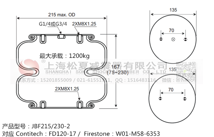 JBF215/230-2橡膠<a href='http://www.nbaus.com/' target='_blank'><u>空氣彈簧</u></a>