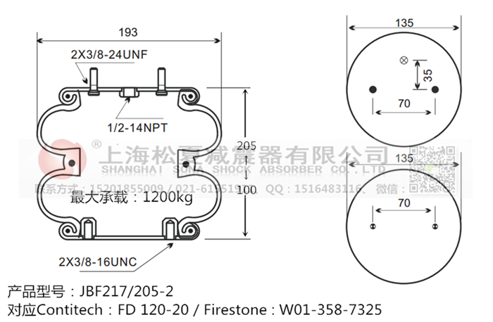 JBF217/205-2橡膠<a href='http://www.nbaus.com/' target='_blank'><u>空氣彈簧</u></a>